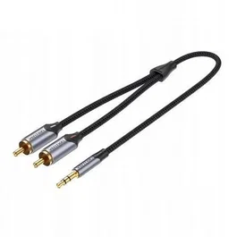 CABLE AUDIO ESTEREO JACK 3.5/M 2xRCA/M 3 M GRIS VENTION